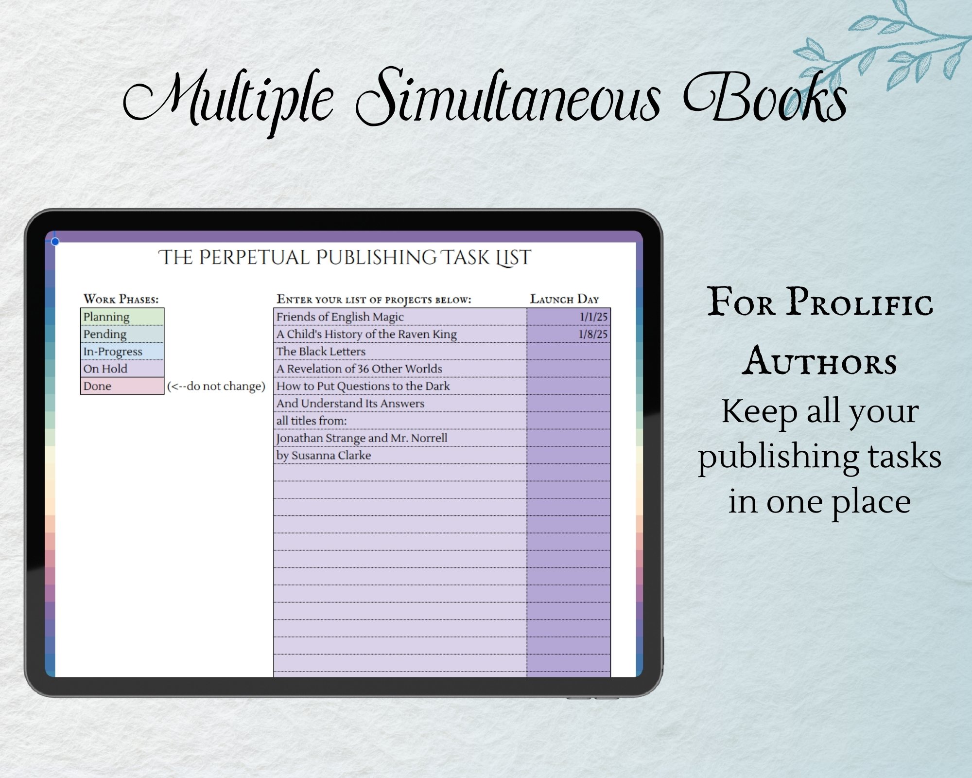 perfect for publishing multiple books simultaneously