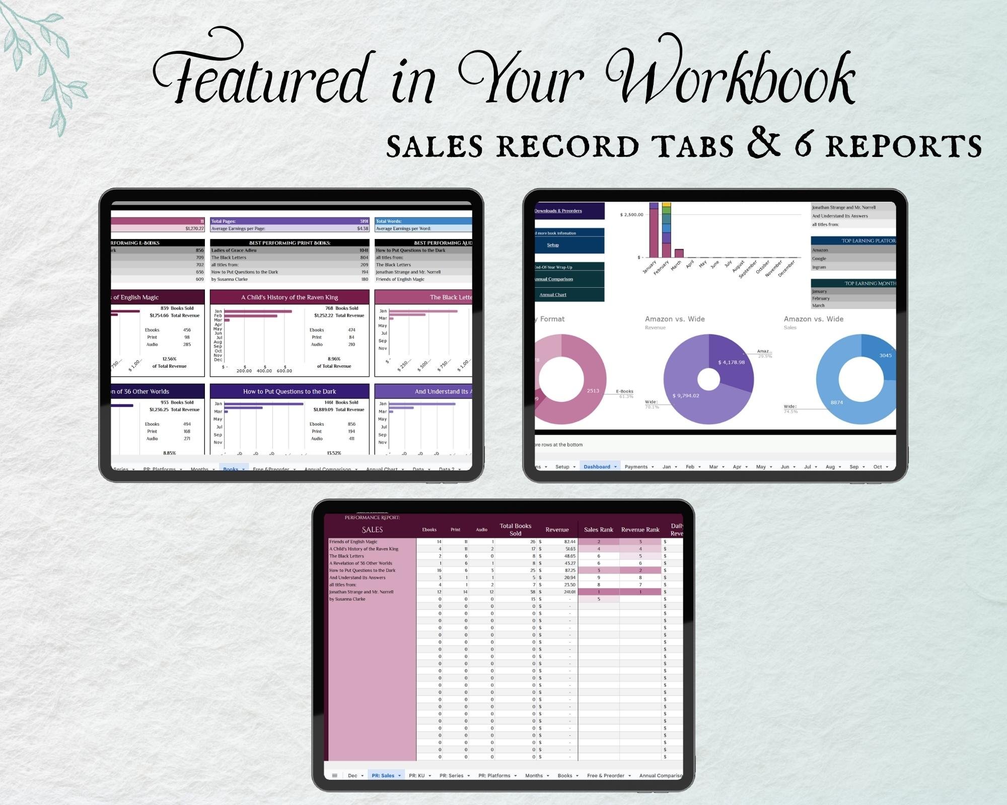 includes monthly tracking tabs and reports