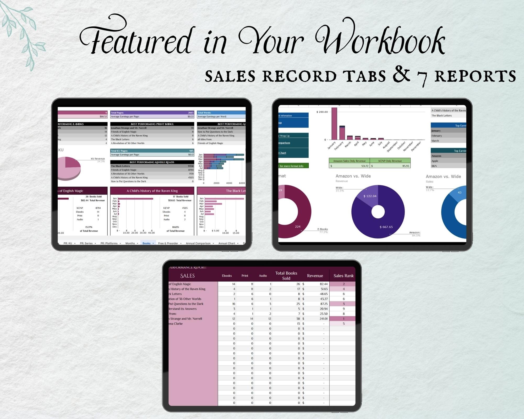 includes monthly tracking tabs and reports