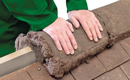 Flexim used to install a ridge tile