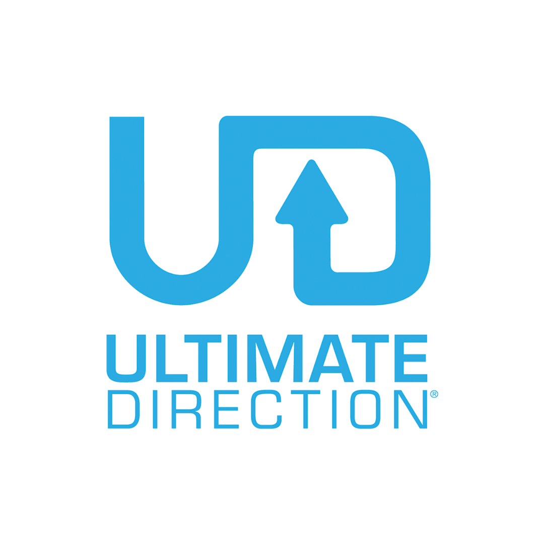 Blue logo with an upward arrow incorporated into the letters U and D, and text reading 'Ultimate Direction' below.