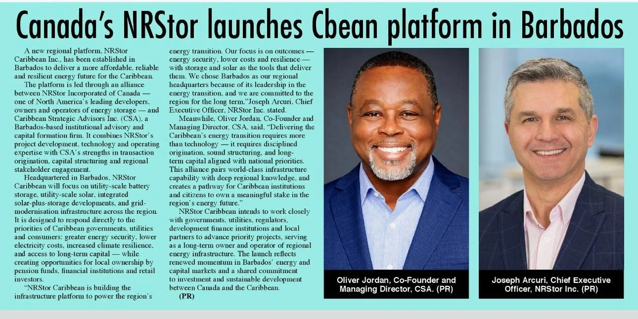NRStor Caribbean Inc. launched