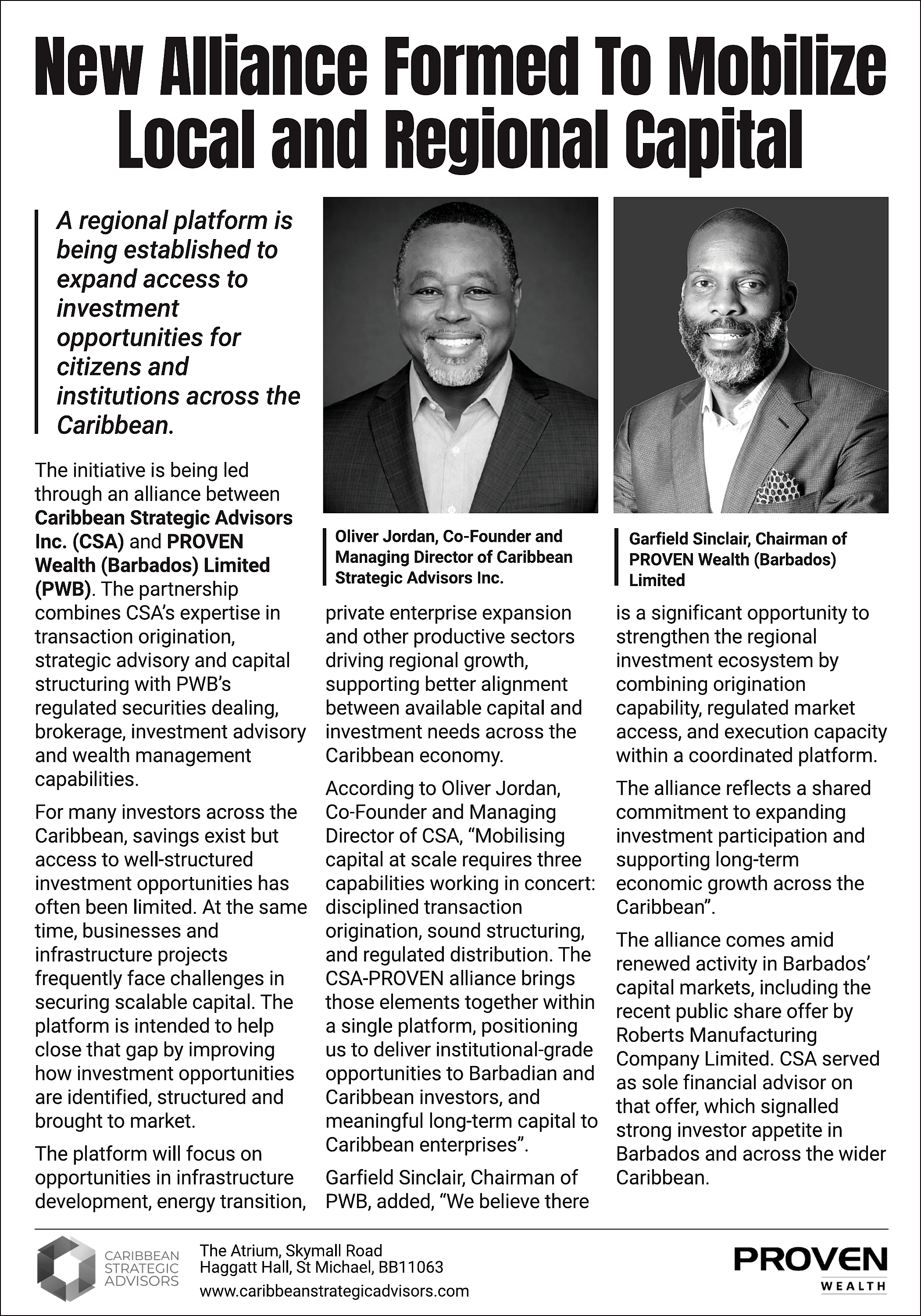 CSA and Proven Wealth Alliance