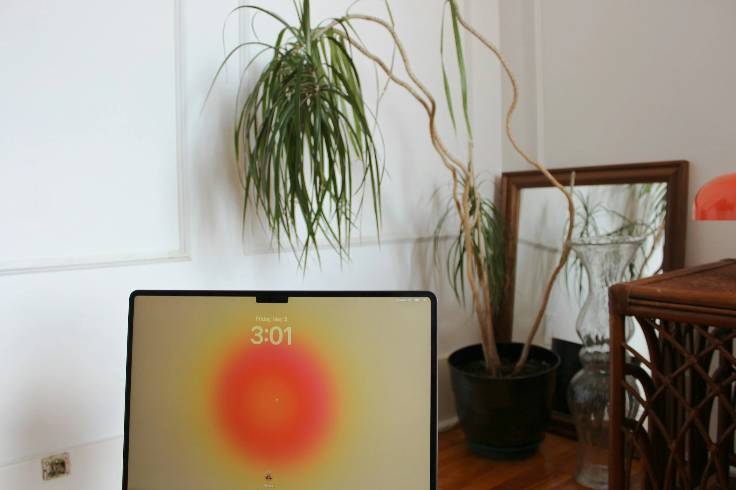 A laptop screensaver of bohemian interior 