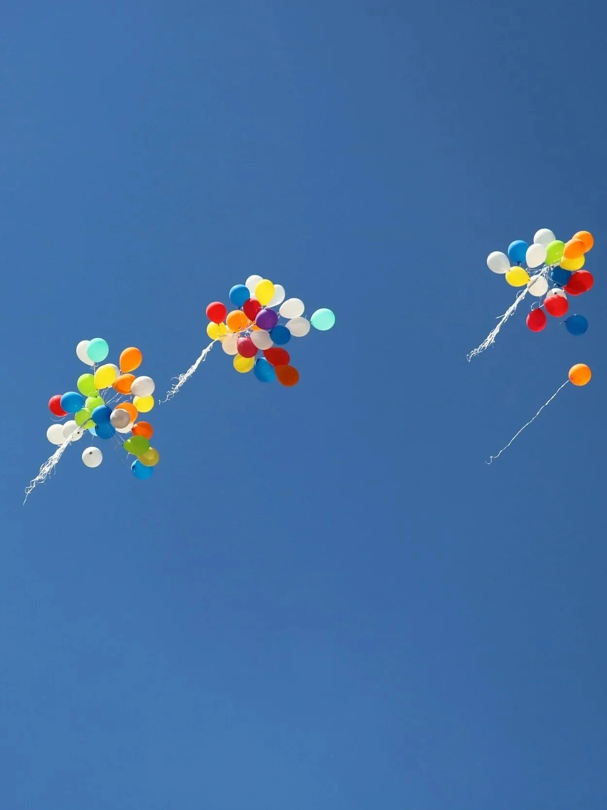 Balloons floating in the wind