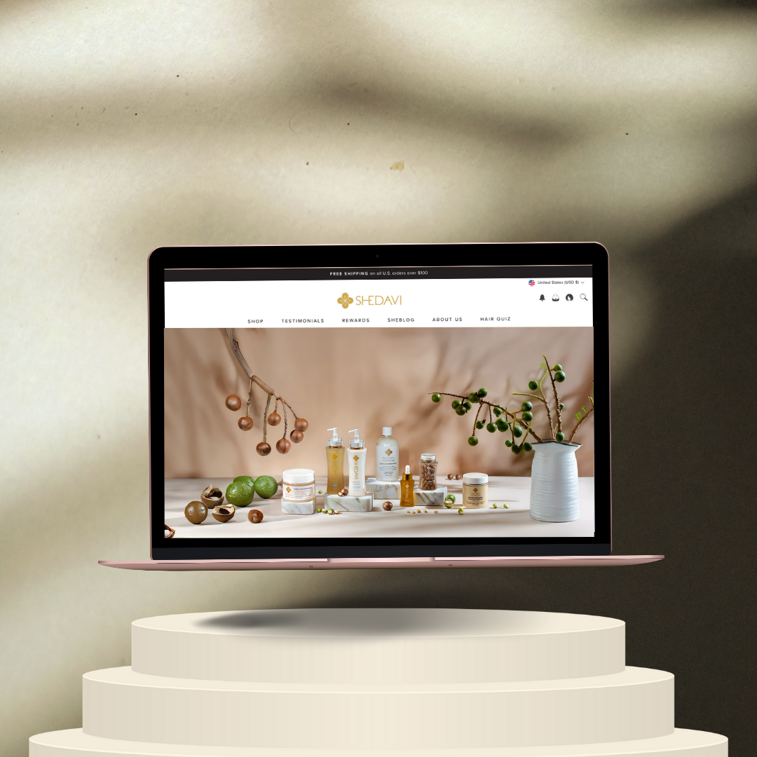 A Mock up of a beauty wesbite