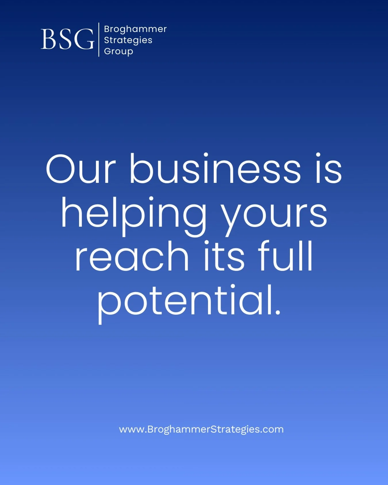 Whether you are looking for solutions with branding, online presence, management strategy or building a foundation for growth, @broghammerstrategiesgroup is ready to be your partner in making it happen.  Our business is helping yours reach its full p