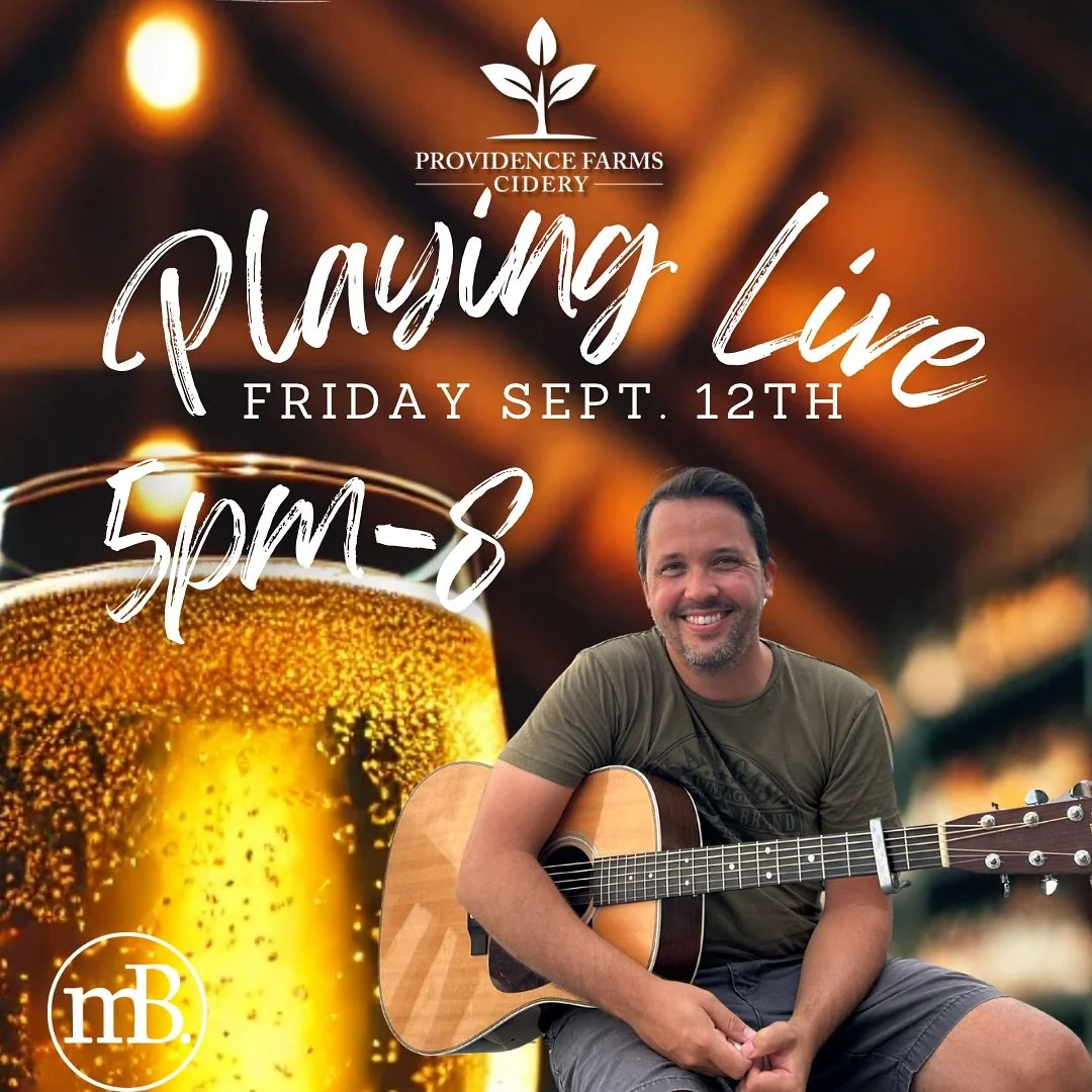 I&rsquo;ll be visiting our good friends at @providencefarmscidery this Friday from 5pm-8pm. The farm is beautiful, the cider is amazing and the service is outstanding! I&rsquo;d love to play you a few tunes to get your weekend off on the right foot!
