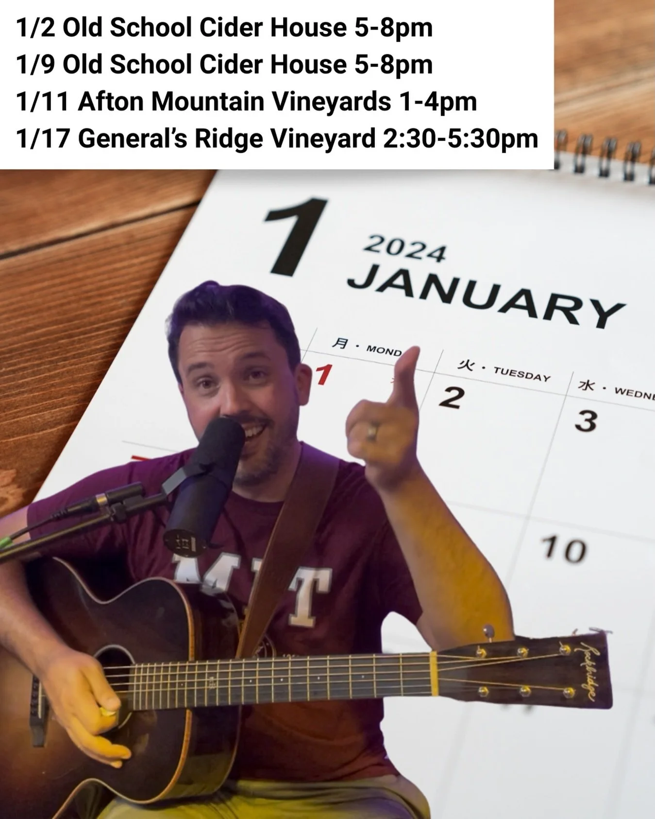 2025 was so much fun! 23 shows, 6 venues and a over 150 songs with you guys! We are going to triple it in 2026 😎 thank you to our January hosts! @aftonmtnvineyards @oldschoolciderhouse and @generalsridgevineyard I can&rsquo;t express how grateful I 