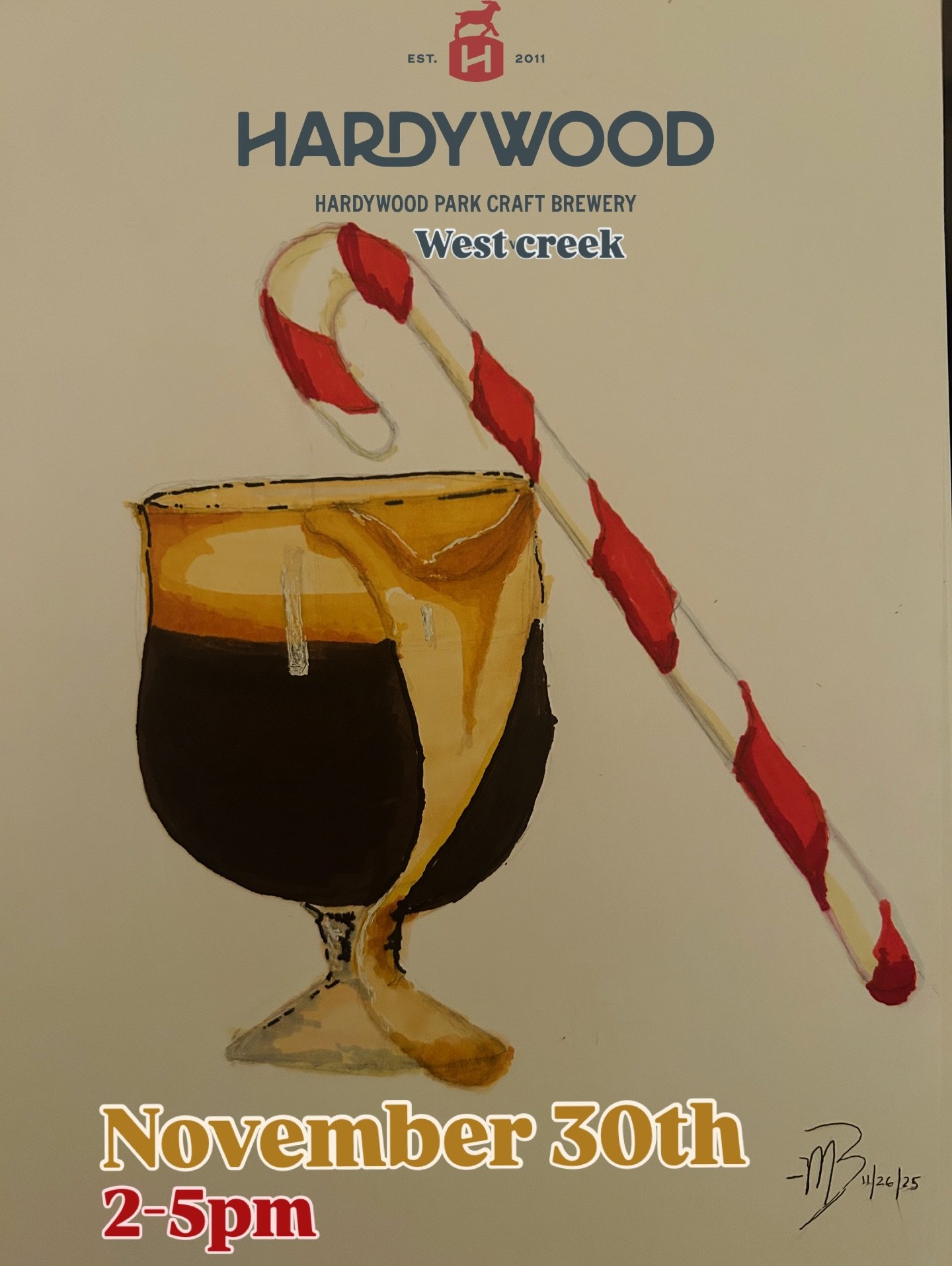 I hope to see you all at @hardywood West Creek this Sunday! 
Come out, come inside and grab some good eats, great beer and some tunes until 5pm 
.
#craftbeer #localart #liveacoustic #coversongs #alcoholmarkers #freehand #printart #livemusic #singerso