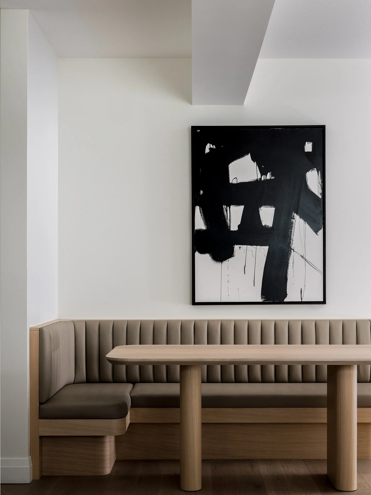 What was once an open space with no designated dining area and an awkward corner is now a beautifully defined dining space &mdash; functional, properly proportioned, and aesthetically stunning. Nothing makes me happier than seeing unused square foota