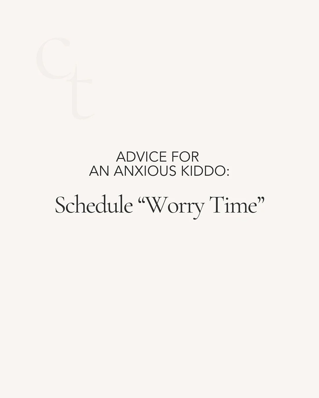 When a child&rsquo;s anxiety builds up, it&rsquo;s often because they&rsquo;ve been holding it all in.

Try giving them 10 minutes a day and a safe, predictable space to let their worries out.

They can talk, write, draw, or tuck their thoughts into 