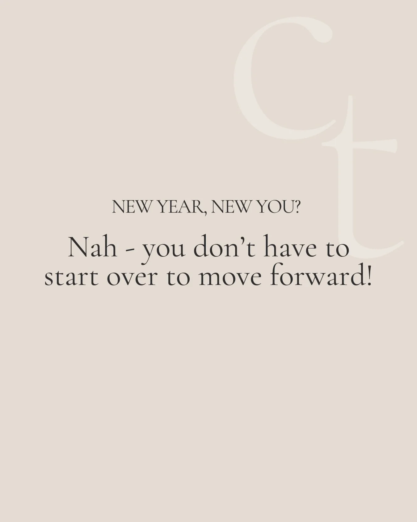 The pressure to reinvent yourself every January can feel overwhelming.

It suggests there is something wrong with who you are now, or that growth only counts if it looks dramatic and immediate.

Real change is often small, steady, and unglamorous.

I