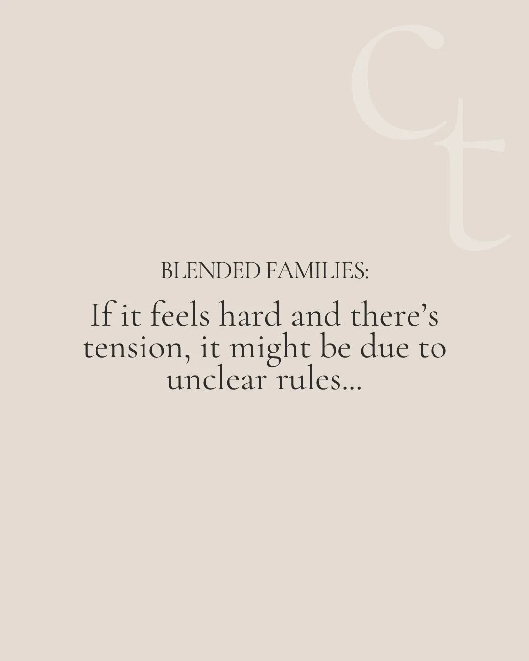 When the roles aren&rsquo;t clear, it&rsquo;s going to feel hard.

Blended families can be complex, so let&rsquo;s start here:

☆A step parent is not the parent. They are a trusted adult, a support system, and, ultimately, an ally to the parent.

The