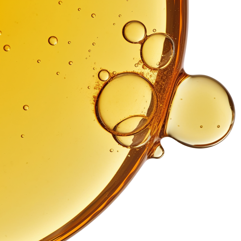 Close-up of oil bubbles on a white background