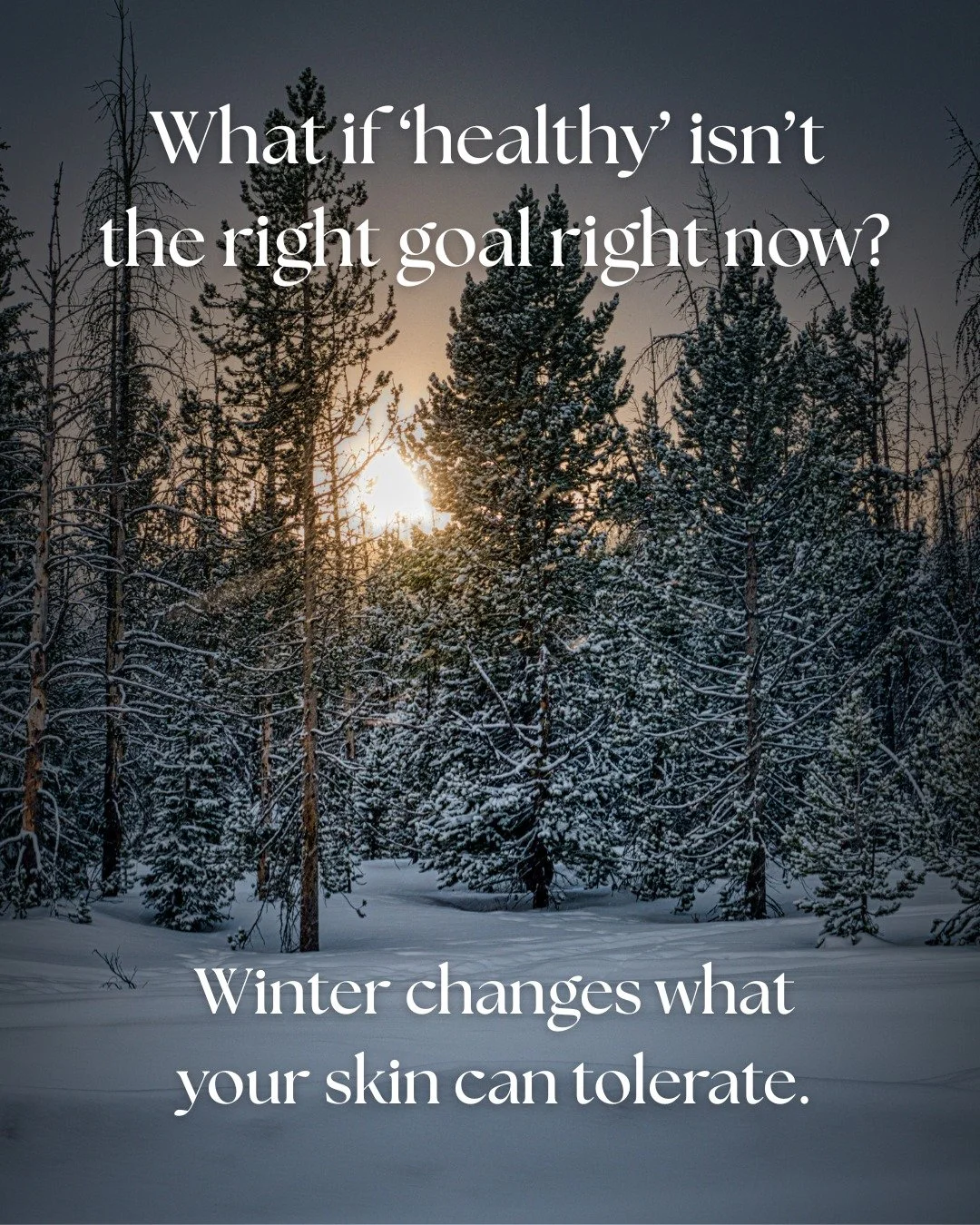 We use the word &ldquo;healthy&rdquo; in skincare like it only means glow.

But winter changes the definition.

When the air is dry and your barrier is under pressure, chasing brightness or fast results can actually make things worse. Redness, stingi