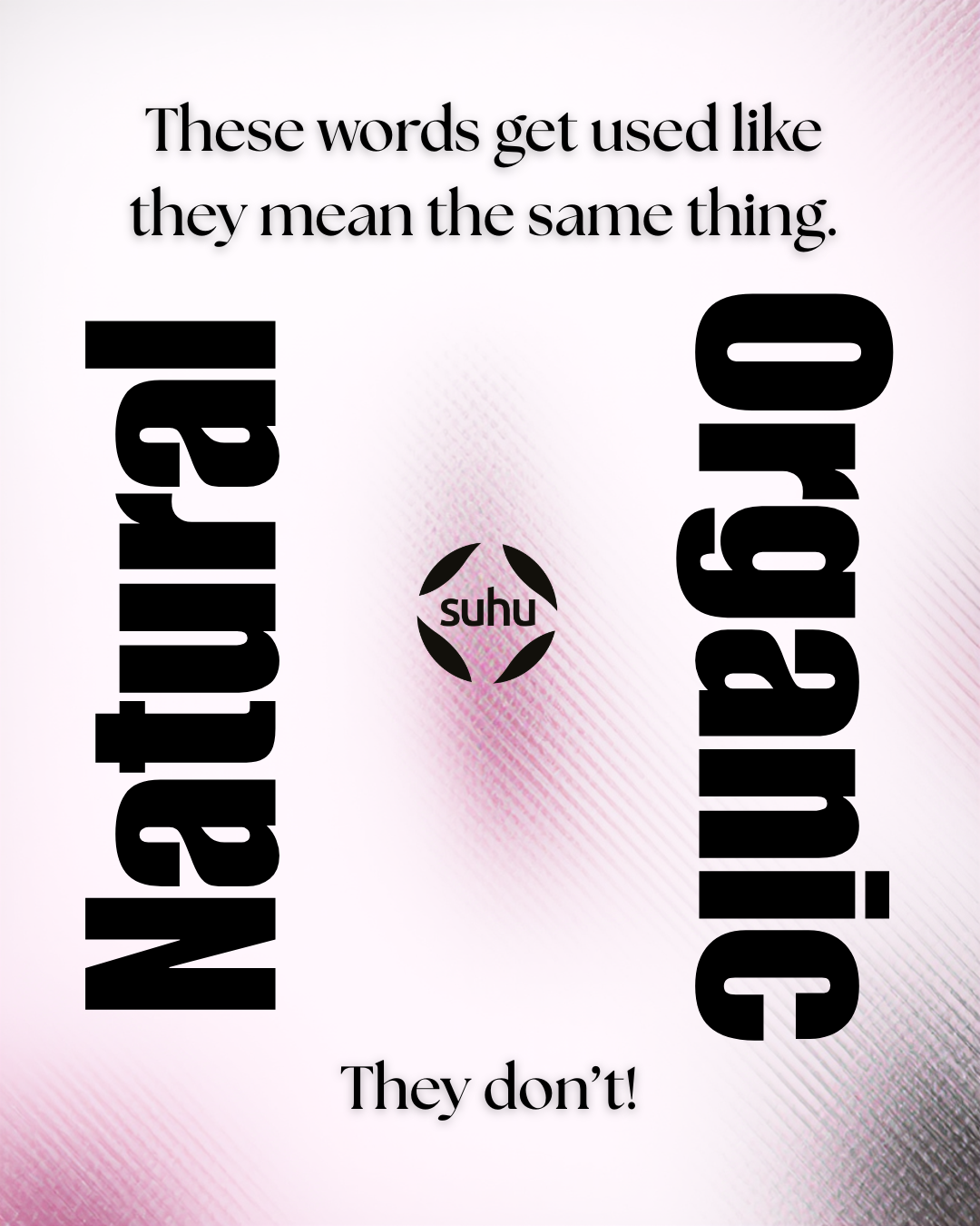 Natural and Organic in bold impact. They are used similarly, but they don't mean the same thing.