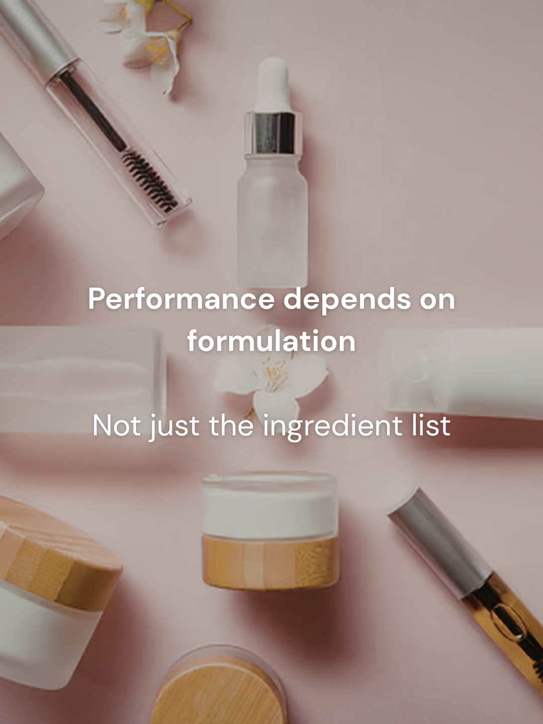 Minimal skincare product on neutral background representing formulation-driven performance