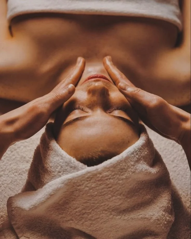 Holistic facial therapy with botanical skincare and restorative facial massage