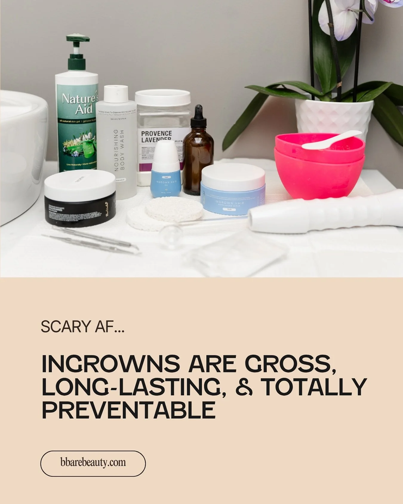 Ghosts? Fine.
Jumpscares? Whatever.&nbsp;
The real-life horror show? Ingrown hairs!&nbsp;

They lurk, they bump, they&rsquo;re there just haunting your bikini line.&nbsp;

Good thing we&rsquo;ve got Bush Balm, Nature&rsquo;s Aid, and Hale Derma to sl