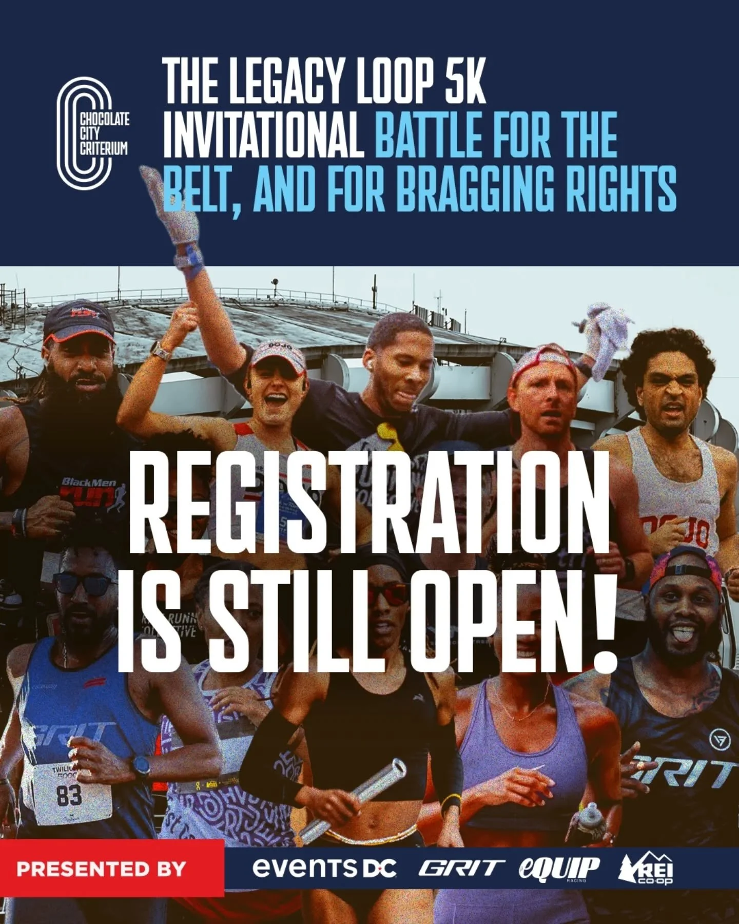 Registration for the Legacy Loop 5k is STILL OPEN! 🏃&zwj;♂️🏃🏾&zwj;♀️

Don't miss your chance to rip it around the Chocolate City Crit course. Register now! 👇
www.chocolatecitycrit.com/register

Feeling spunky? Double up with the crit and the 5k a