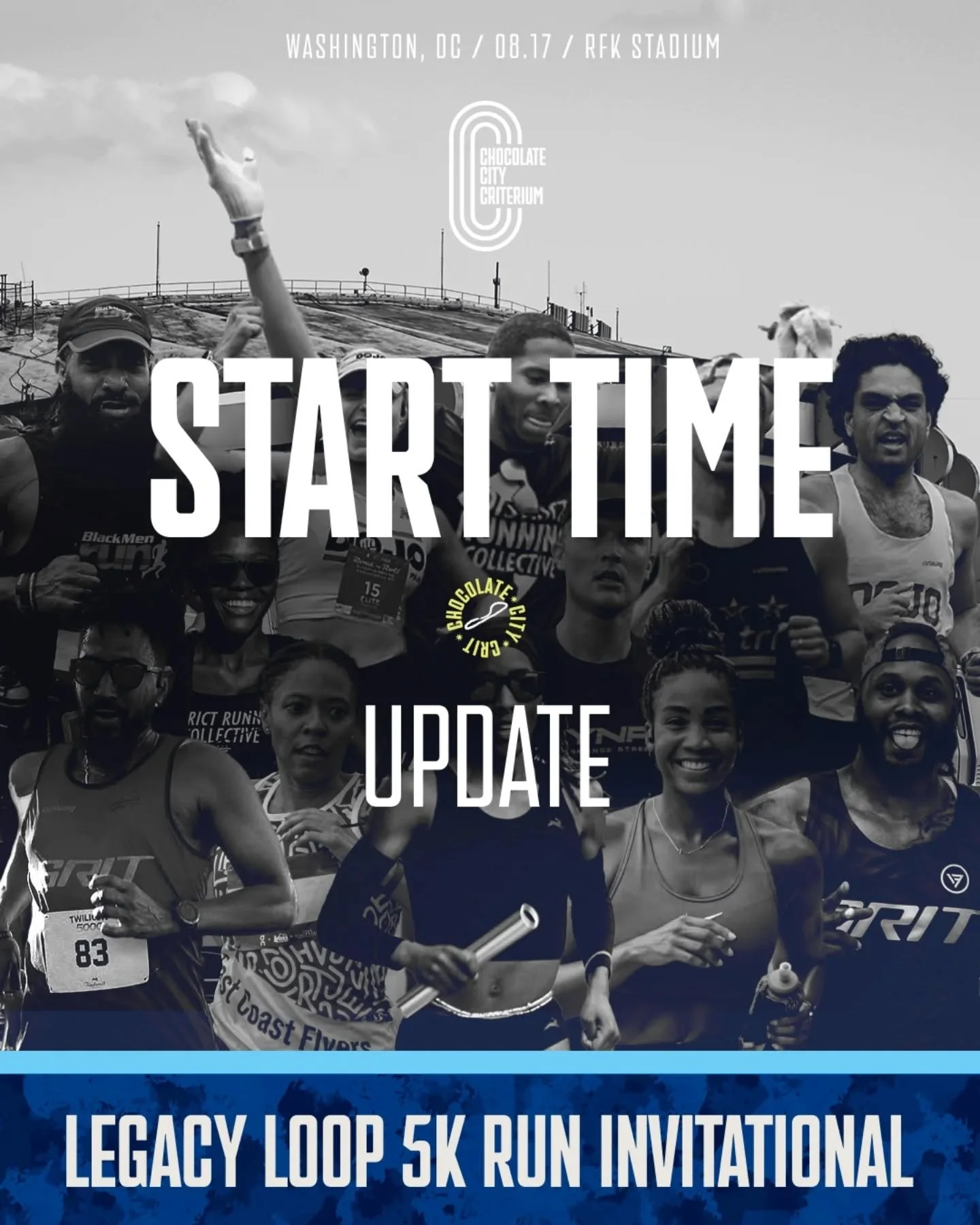 🚨 UPDATE 🚨 All waves will start at 5 PM for the Legacy Loop 5k!

That also means we'll be able to extend the cutoff time to 45 minutes, tell your friends!

#ChocolateCityCrit #LegacyLoop5k #ForTheDistrict #CCC25 #LL5k