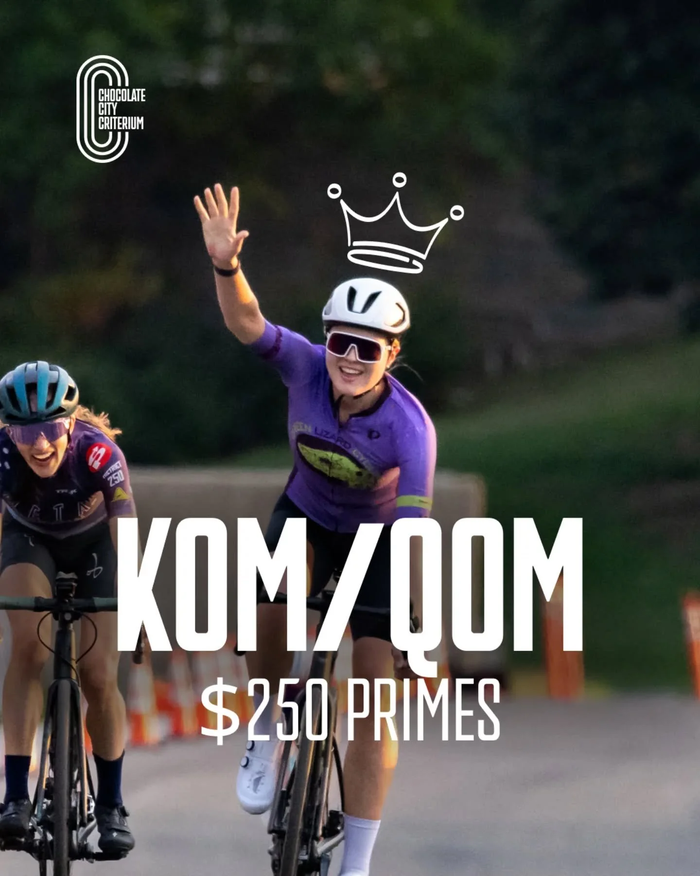 We're excited to bring the 👑 KOM/QOM Prime 👑 back for #CCC25

In 2024, course speed records were set &mdash; who is going to break it in 2025? This unique prime runs all day long and there can only be 1 winner. Who's going to send a flyer with $250