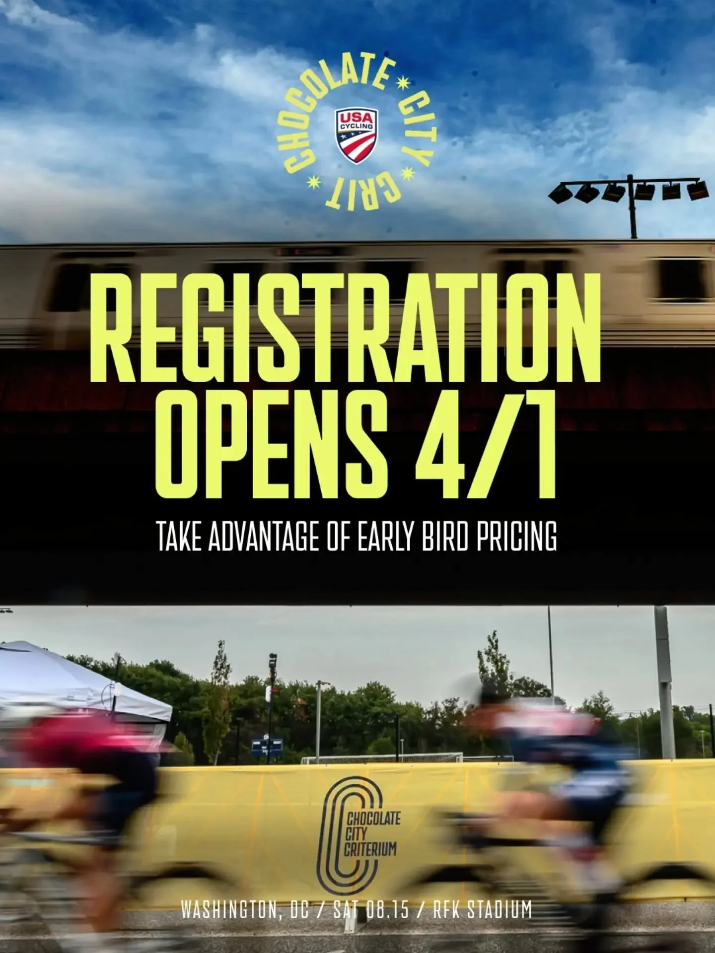 Registration for #CCC26 opens April 1! 🚇

Join us in Washington, DC on Saturday, August 15 for championship racing, culture, and community at one of the region&rsquo;s marquee criteriums.

🗓️ Mark your calendar. We launch with early bird pricing 💸