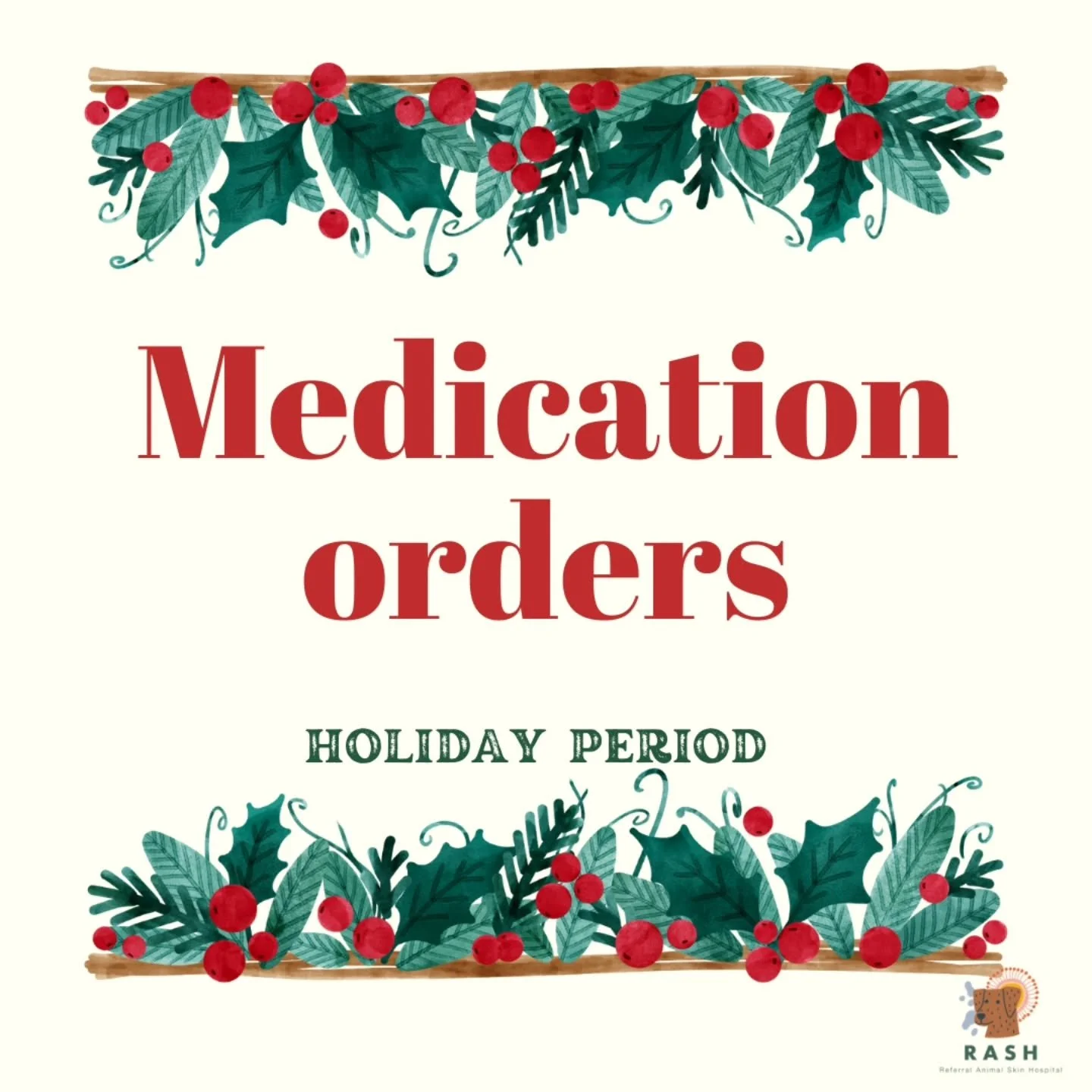 A friendly festive reminder that nows the time to order  your pets on going medications - especially immunotherapy 💉

While we will be here til Christmas Eve, we know the couriers are frantic at this time of year. Beat the rush and get in touch toda