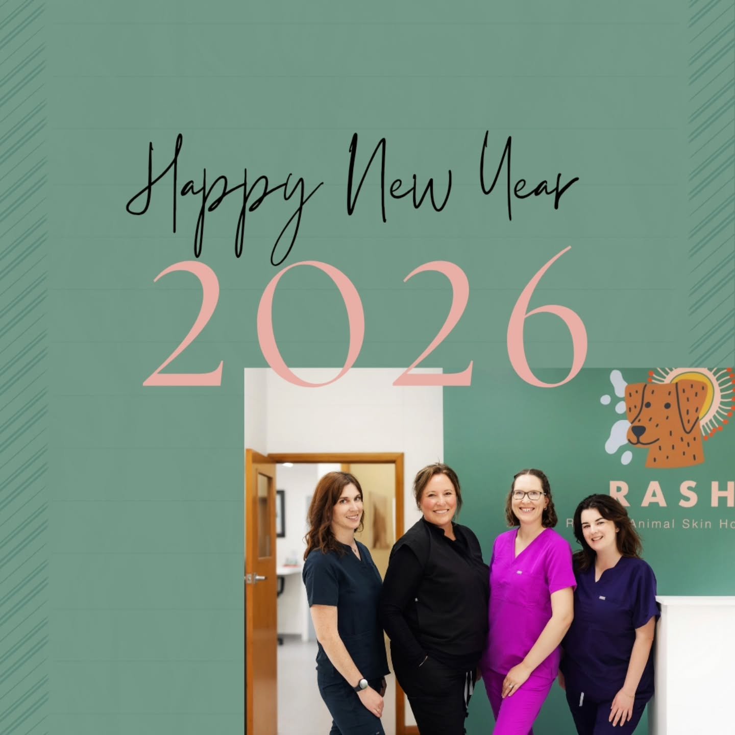 Happy New Year from the RASH Vets team 🎉

We're excited to see what 2026 brings, and keep supporting owners and pets with a more comfortable, less itchy life!

#veterinarydermatology #vetmed #petowner #pets #nzvetclinic