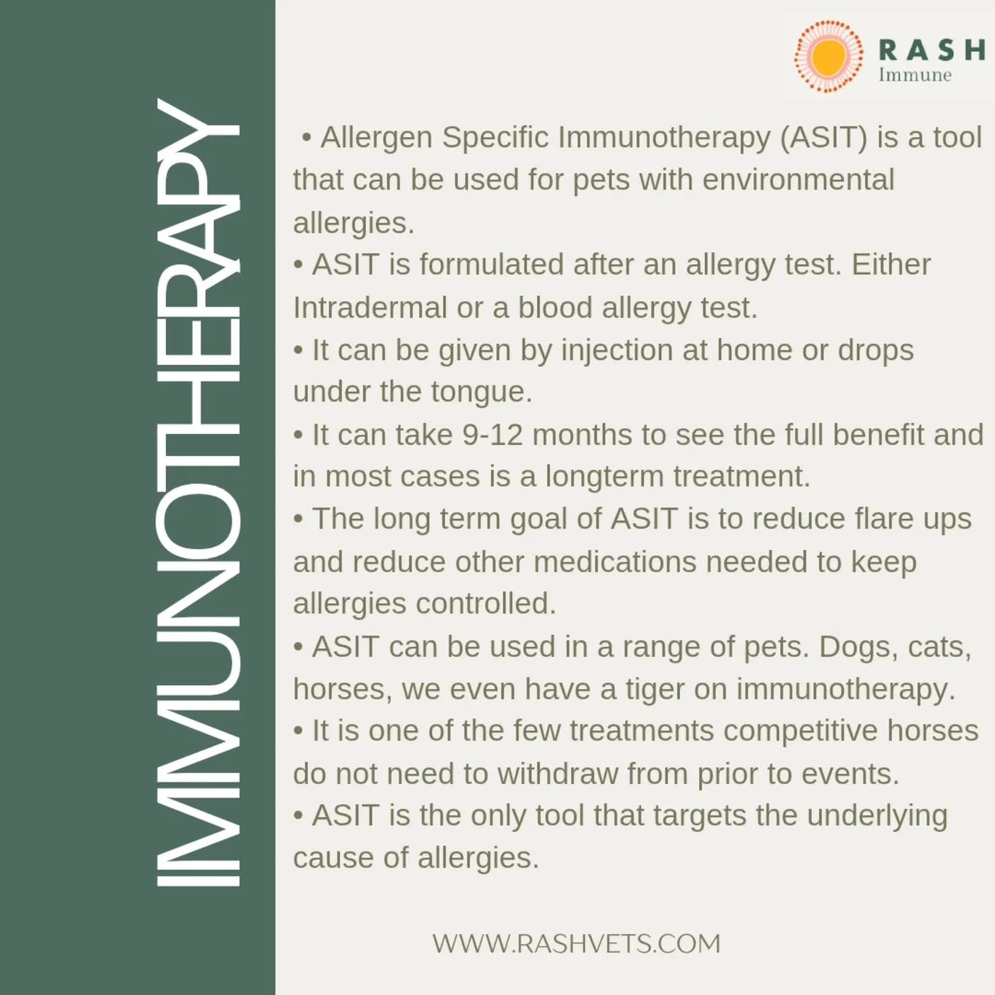 Interested in immunotherapy? 
Here are some of the most commonly asked questions we get from owners. 

Have other questions? Ask us below ⬇️⬇️