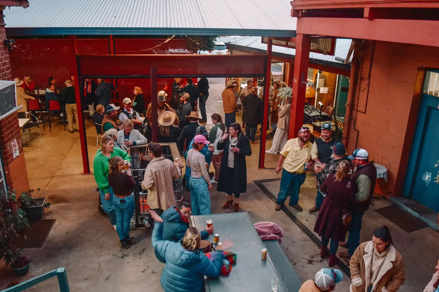 patrons in the outdoor area
