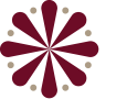 Icon of a red symmetrical circular flower