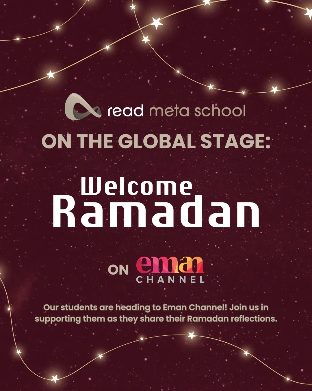 We have some incredibly exciting news to share... 📺🌙✨

We are delighted to announce that a group of our very own students from Read Meta School will be appearing live on Eman Channel as part of their special programme: Welcome Ramadan!

This is a w