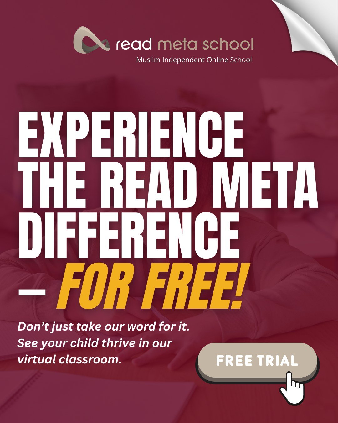 Experience the Read Meta difference first-hand! 💻✨

We know that choosing the right school is a major decision for any family. That&rsquo;s why we invite you to experience our classrooms before you commit through our Free Trial Program. 🎁🕊️

Our t