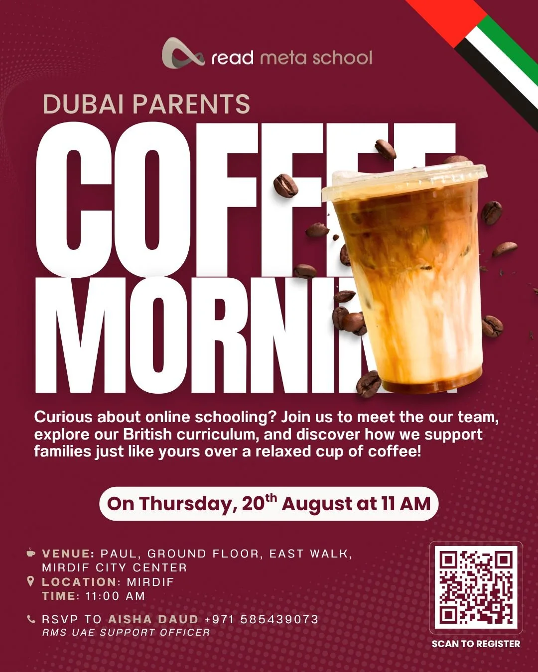 Dubai Coffee Morning (UAE) Thursday 20th August at 11am