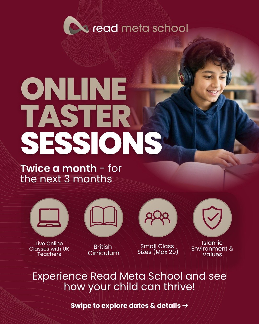 Want to see how your child can thrive in an environment built for academic excellence and strong values? 

Join our Online Taster Sessions at Read Meta School! Experience our live online classes taught by UK teachers, explore the British curriculum, 