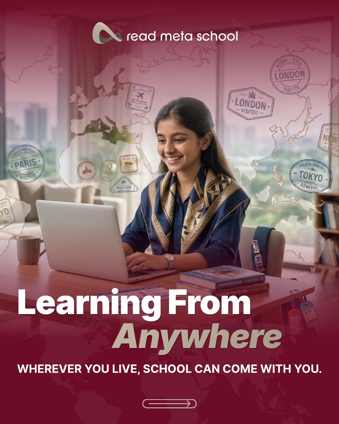 Learning From Anywhere 🌍✨

Family moves, travel, or work relocations shouldn't mean disrupting your child&rsquo;s learning journey. At Read Meta School, we give families the complete flexibility of online schooling without sacrificing structure, liv