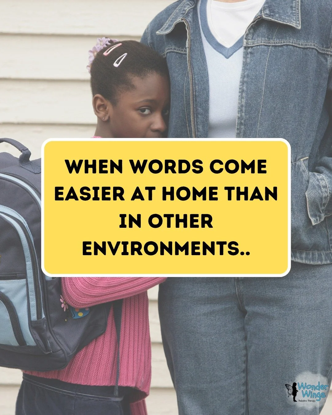 Many parents notice this shift. 

Different settings ask different things of communication - noise, expectations, and attention can make talking feel harder. 

This difference alone doesn't tell the whole story, but it's worth paying attention to. Ke