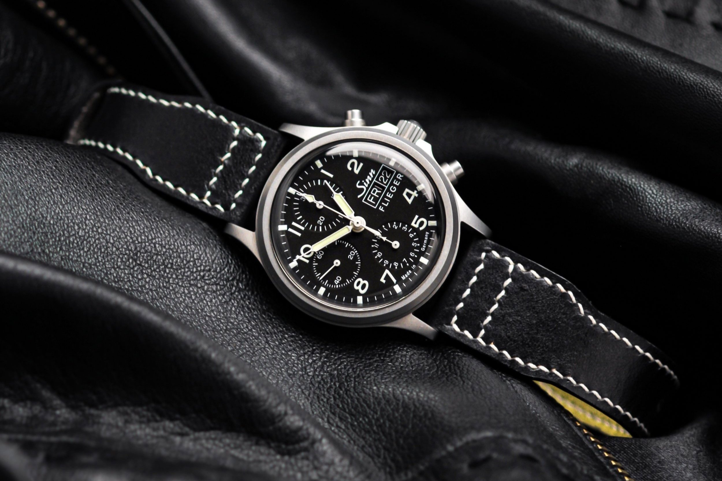 Black Pilot strap for the Sinn 356