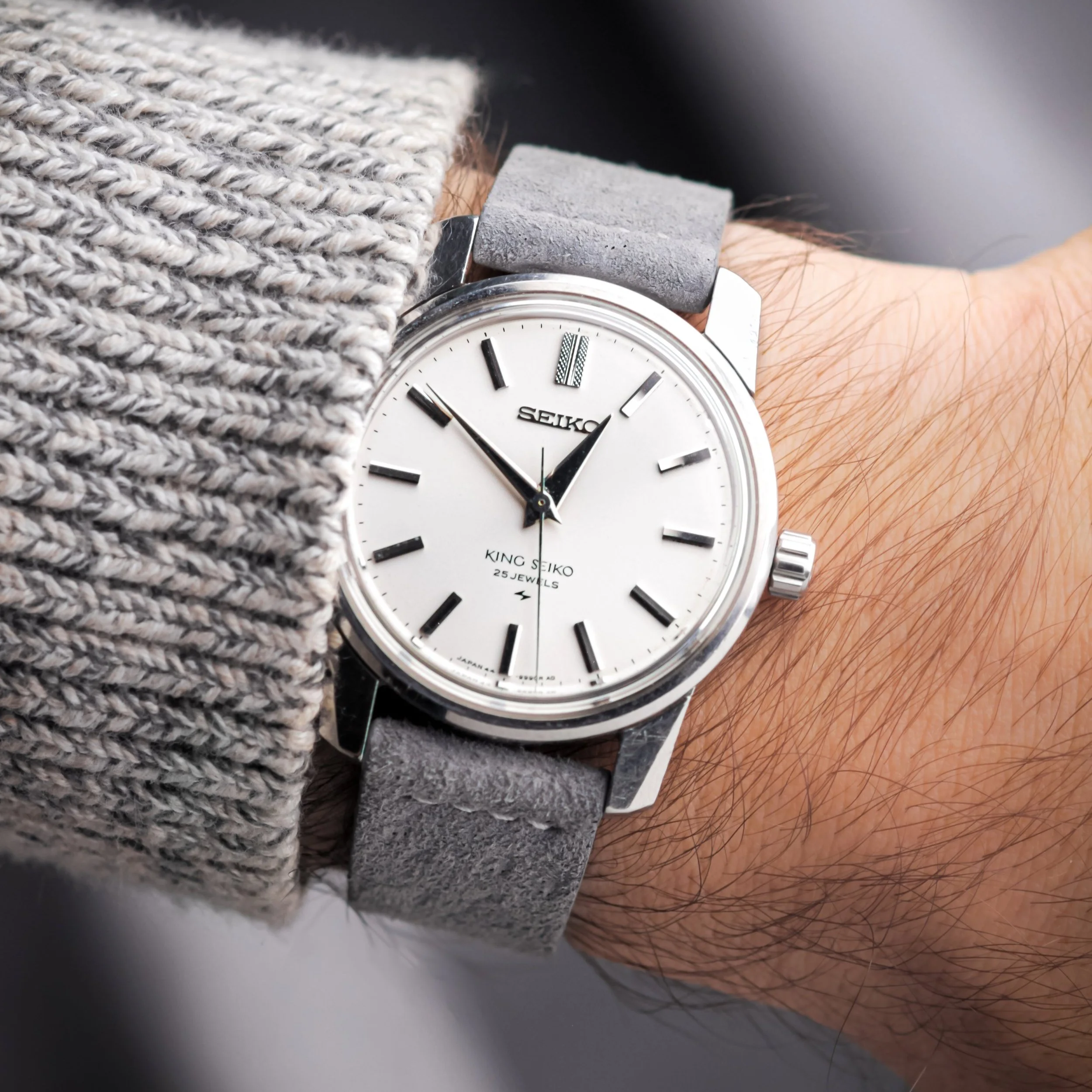Winter vibes with this King Seiko and grey suede combo
