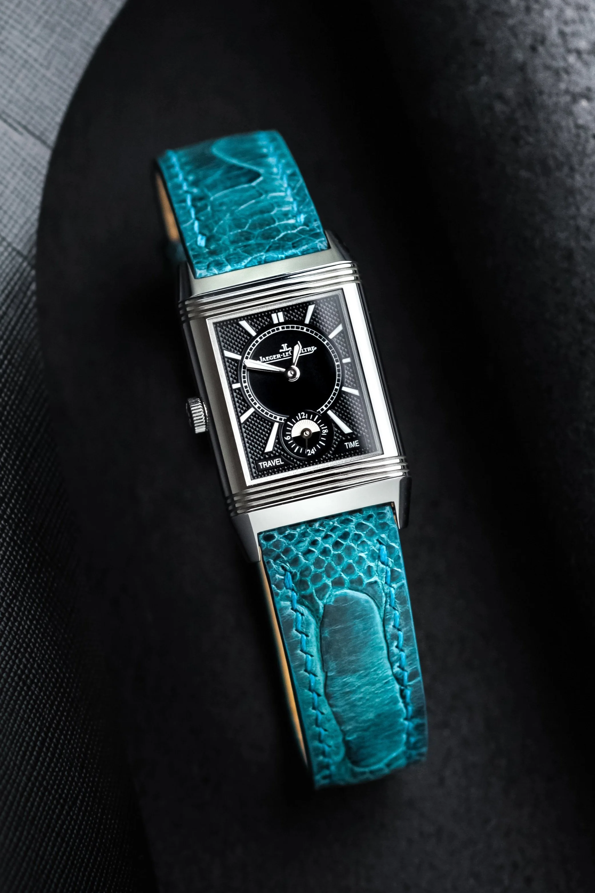 Teal ostrich for the Reverso Duo