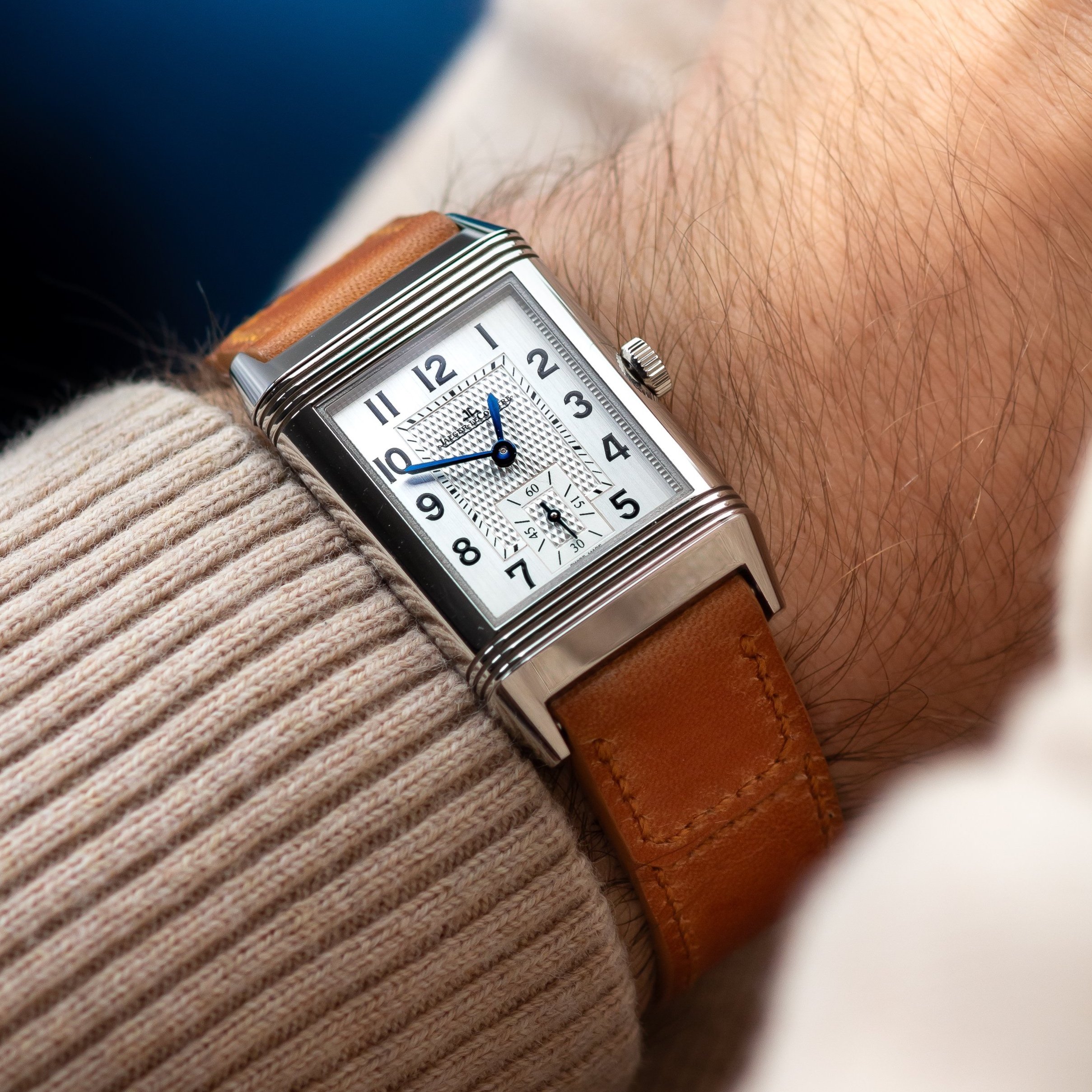 Stepped Caramel cow leather for the Reverso