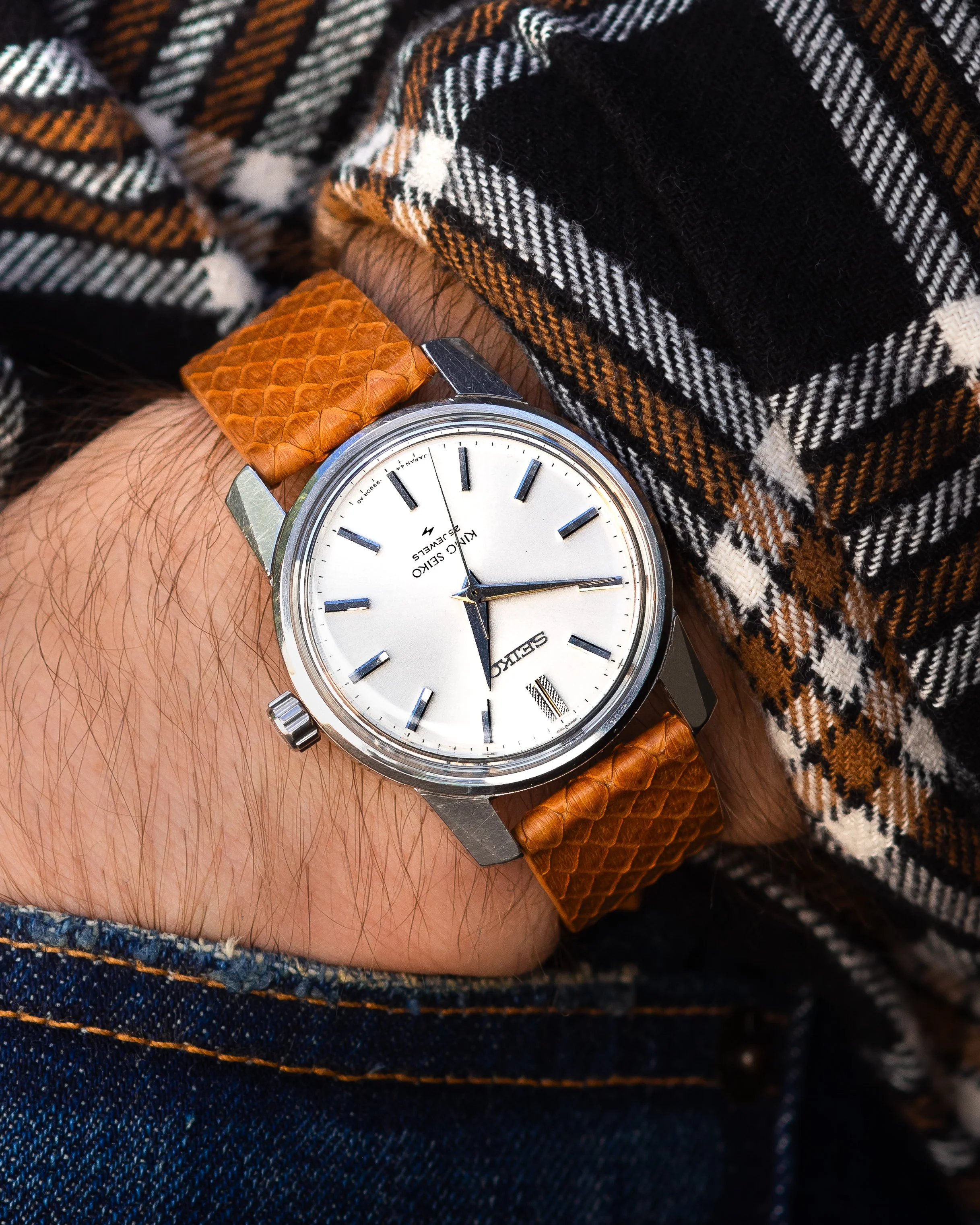 Caramel python — a little texture goes a long way.