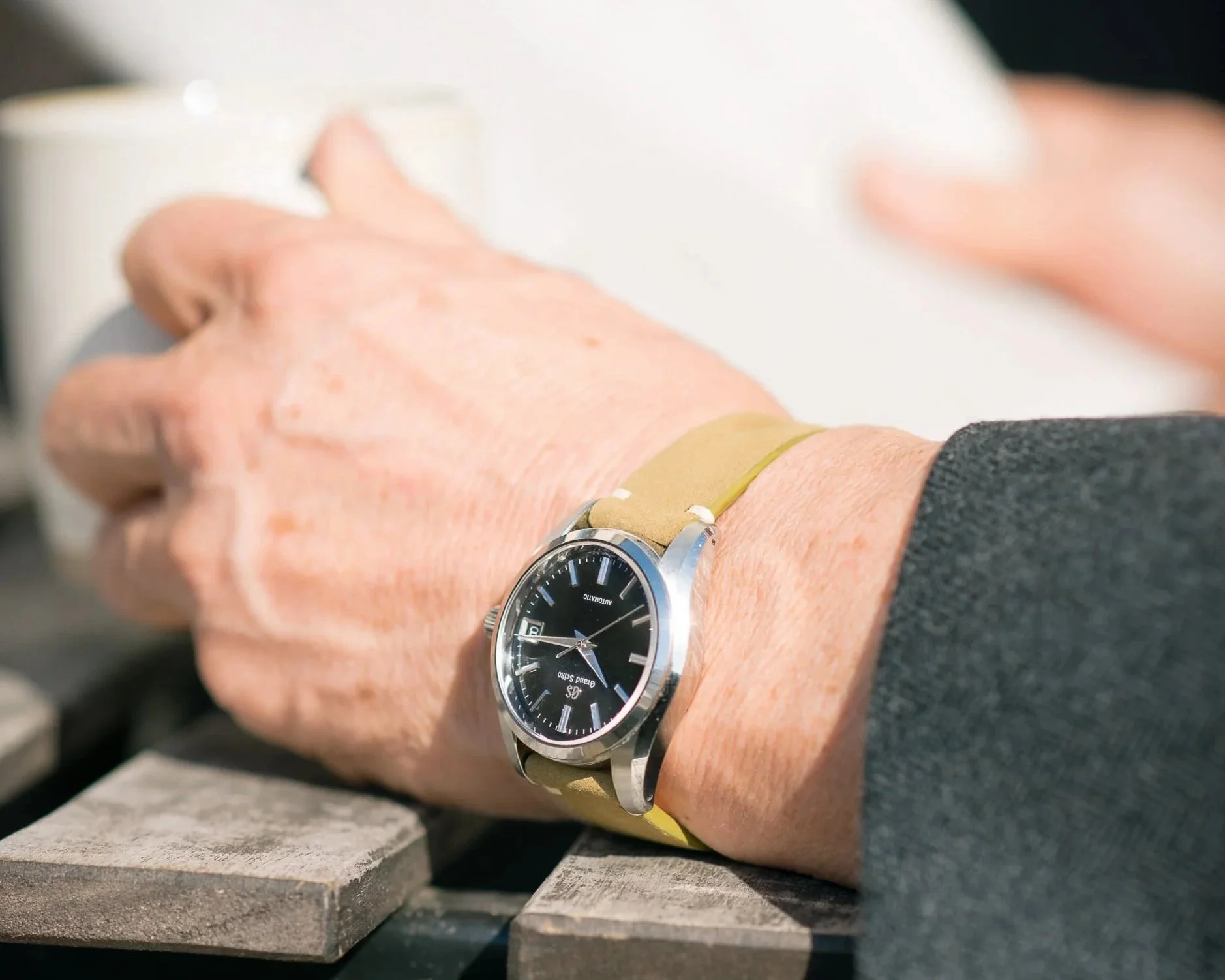 Olive green nubuck for Grand Seiko
