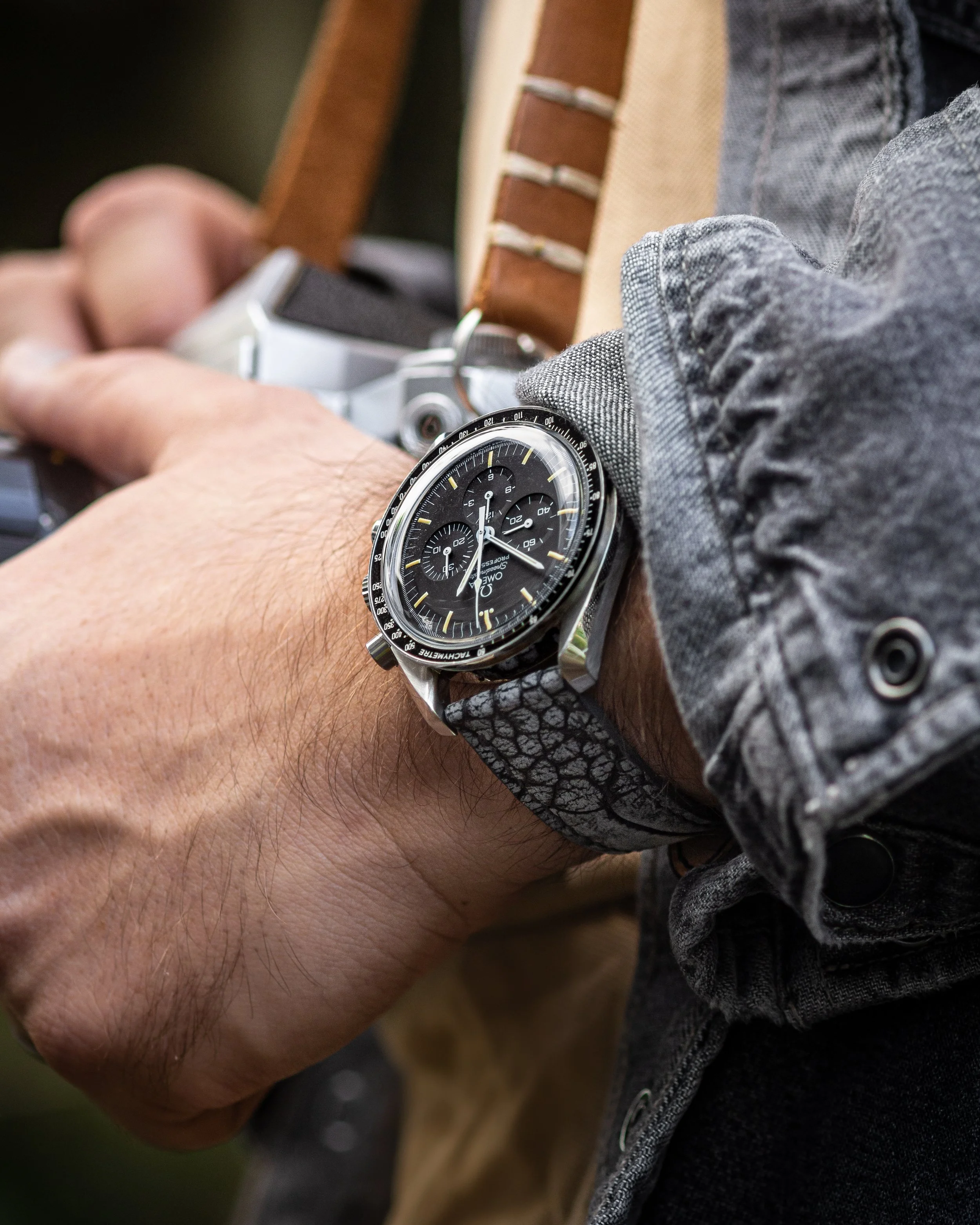Charcoal Ostrich Nubuck for the Speedmaster