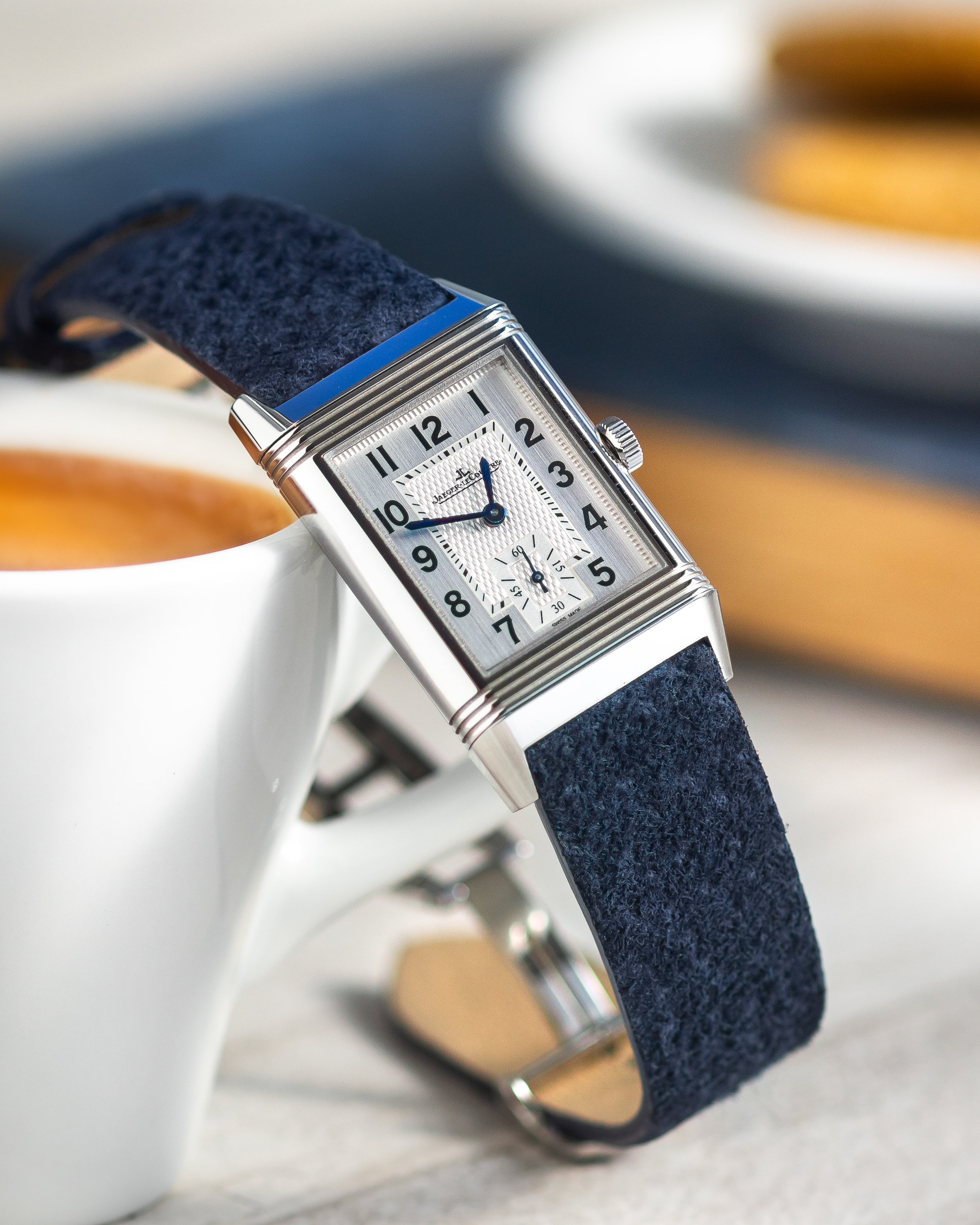 Navy suede for the JLC Reverso