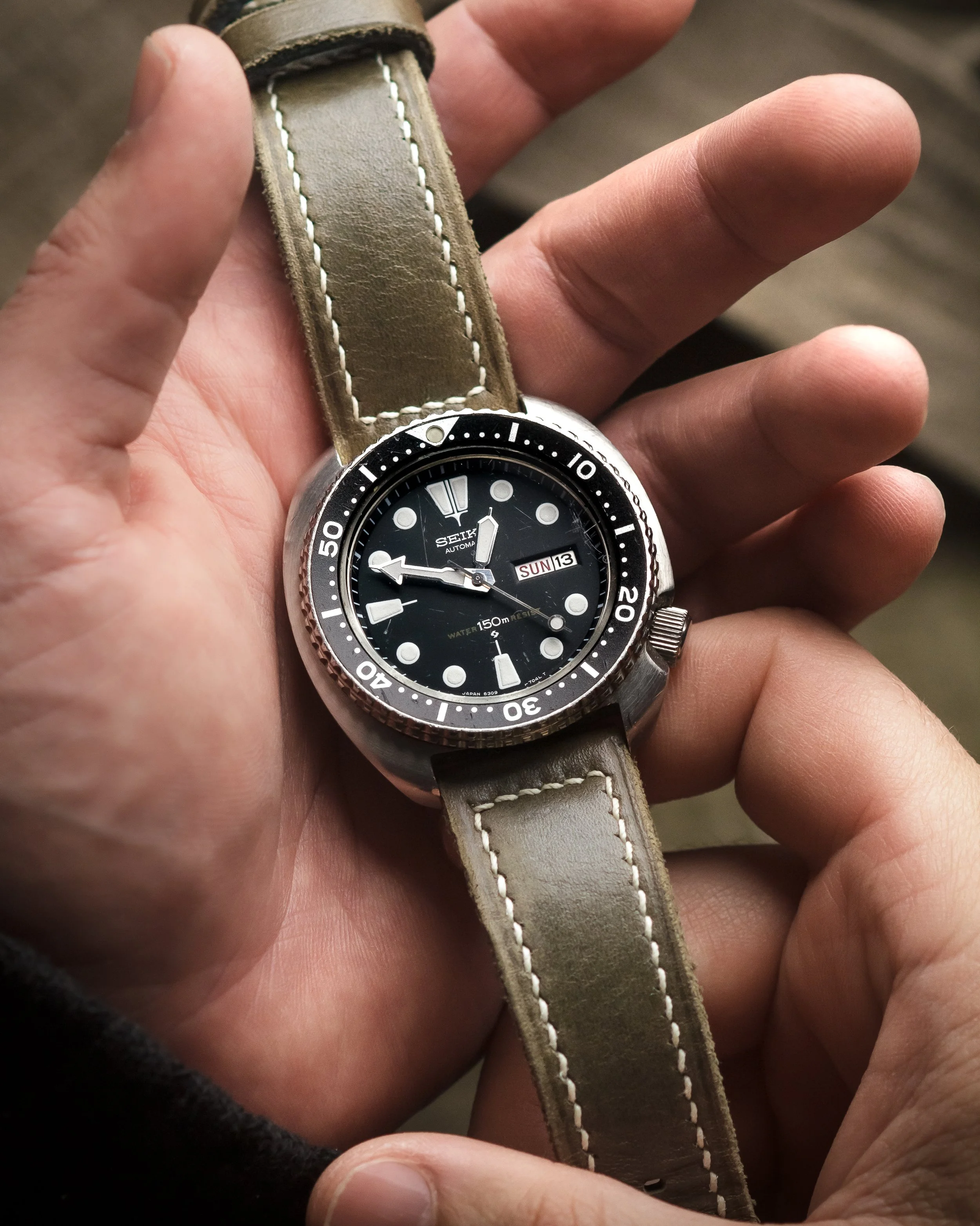 Dark Olive leather for the Seiko 6309