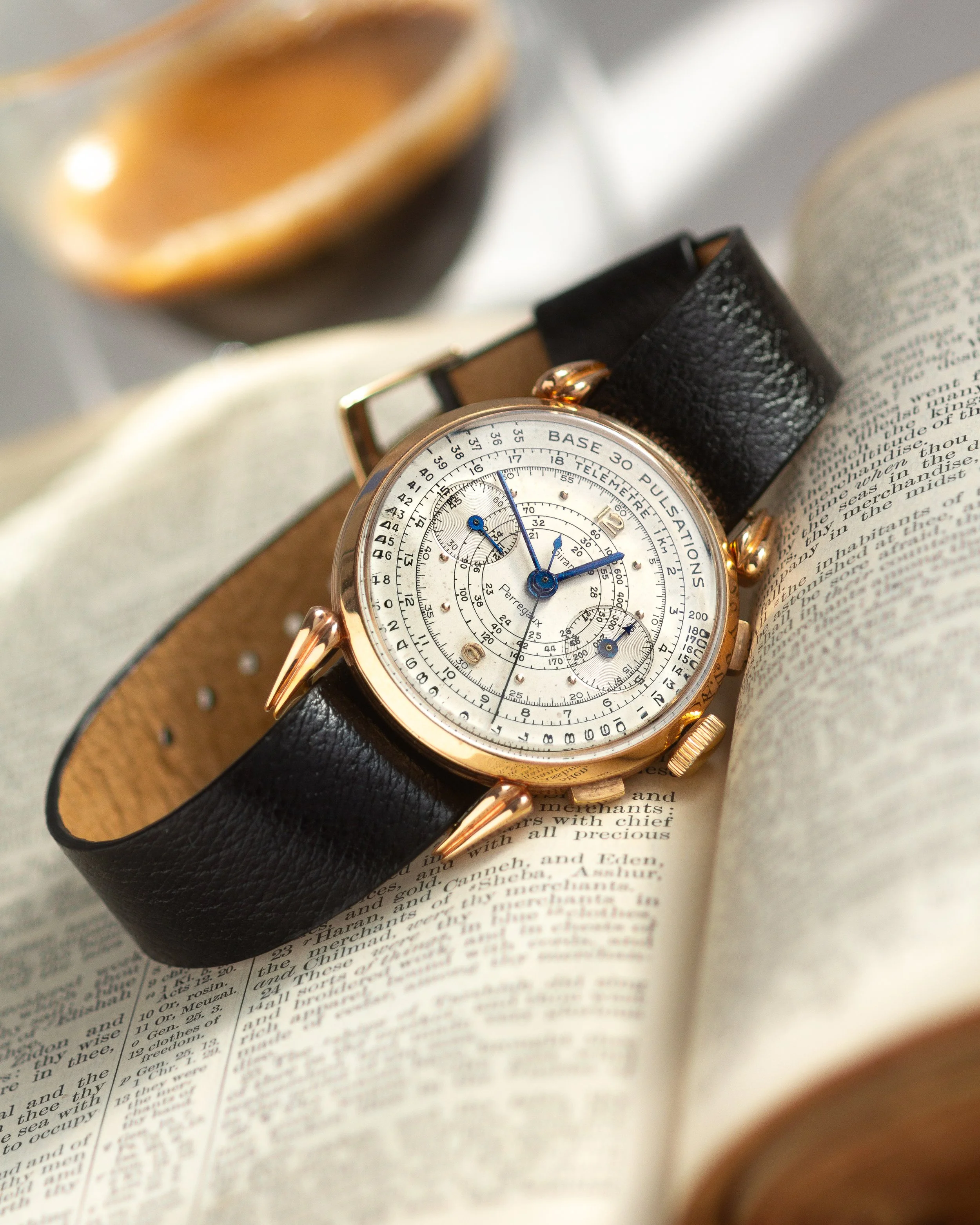 Black single pass pig skin for the GP Chronograph