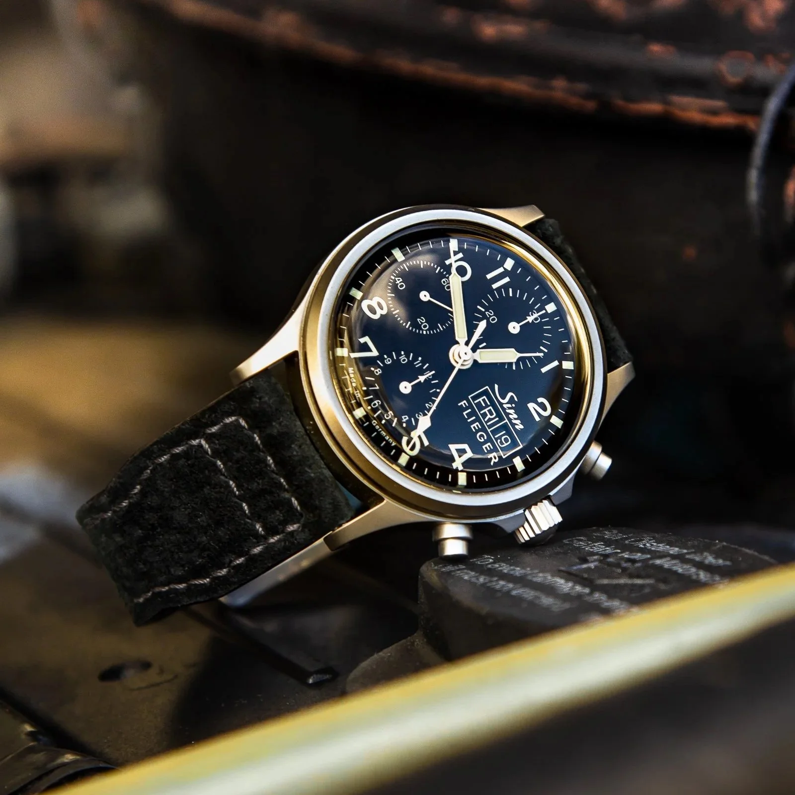 Black suede for the Sinn 356